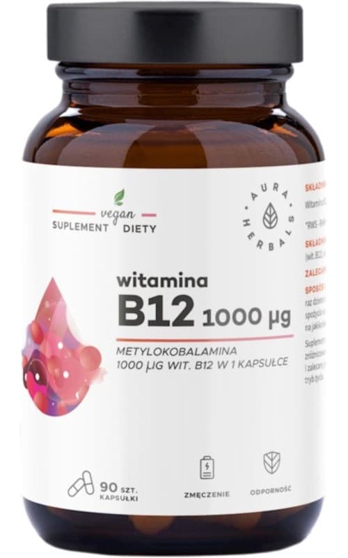Aura Herbals - Vitamina B12 1000 µg Metilcobalamina – Aura Herbals empaque