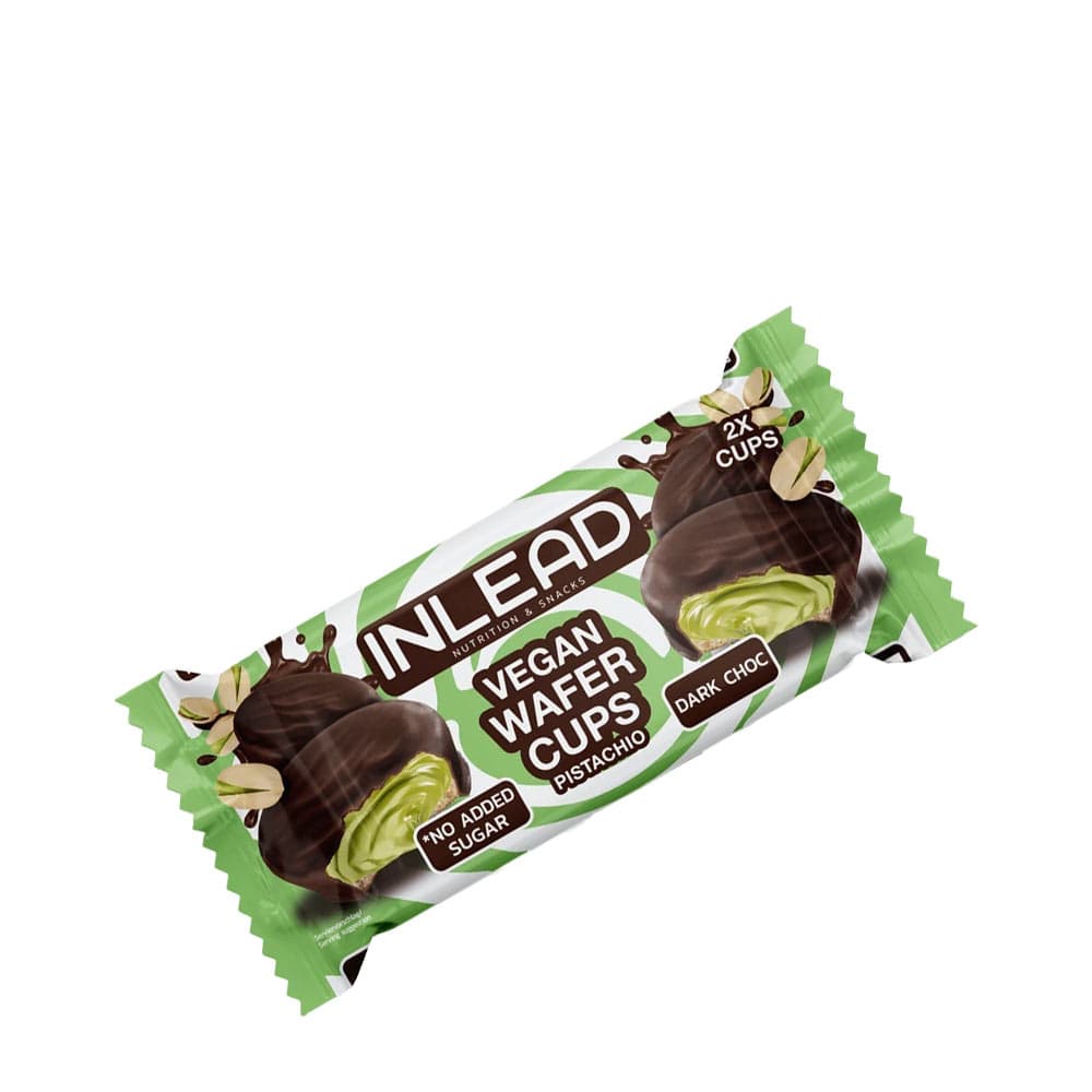 Inlead - Veganske vaffelkopper - Pistacie og mørk chokolade, 15 x 50 g – emballage