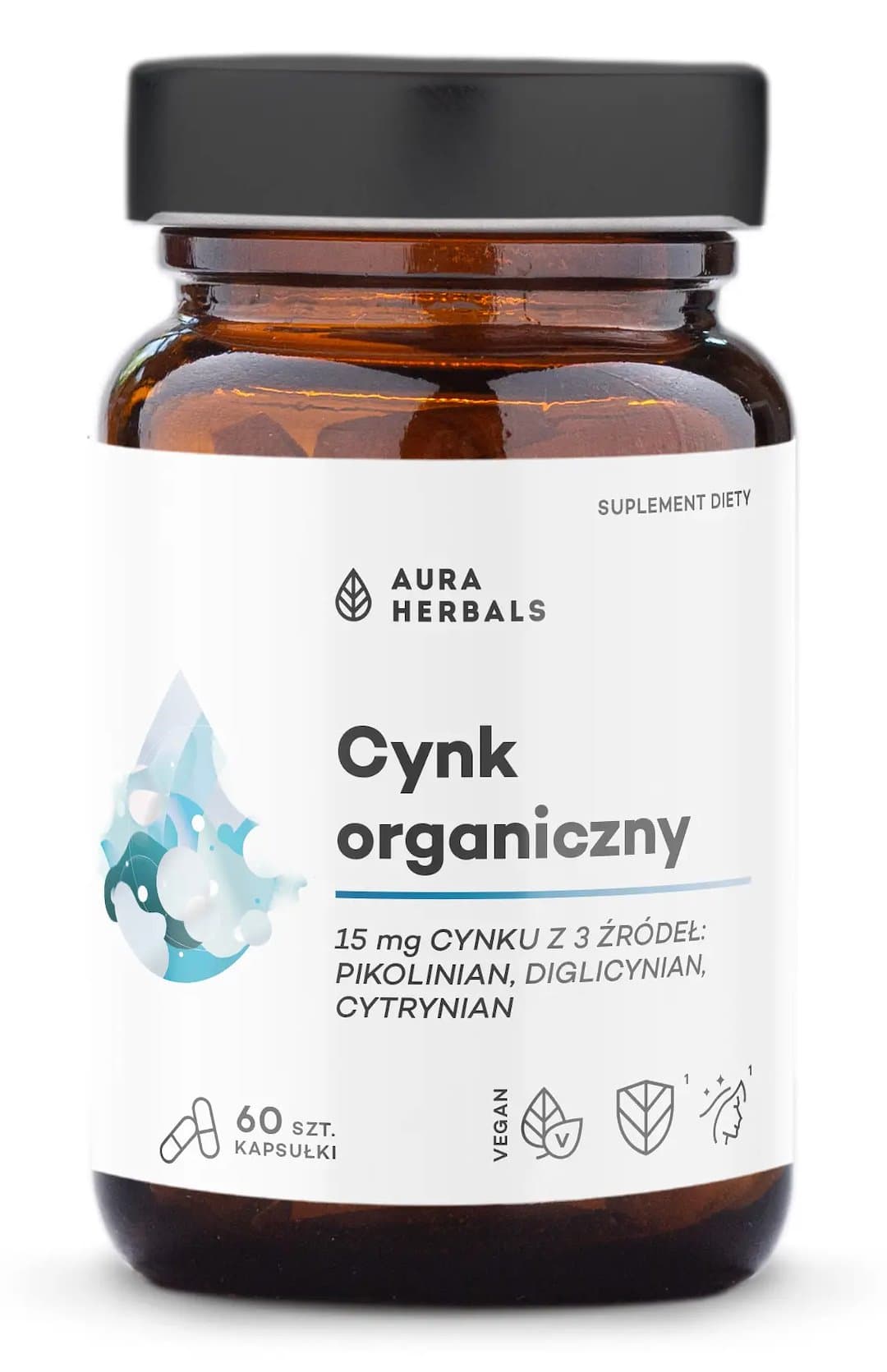 Aura Herbals - Zinco Orgânico - 60 Cápsulas – Aura Herbals embalagem
