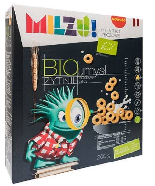 Bio Planet - Milzu Cereal Flakes - 200g – Bio Planet förpackning