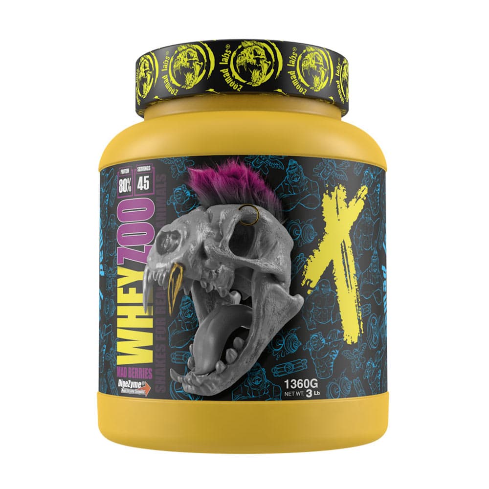 Zoomad Labs - WHEY ZOO, Mad Berries - 1.36kg – Zoomad Labs förpackning