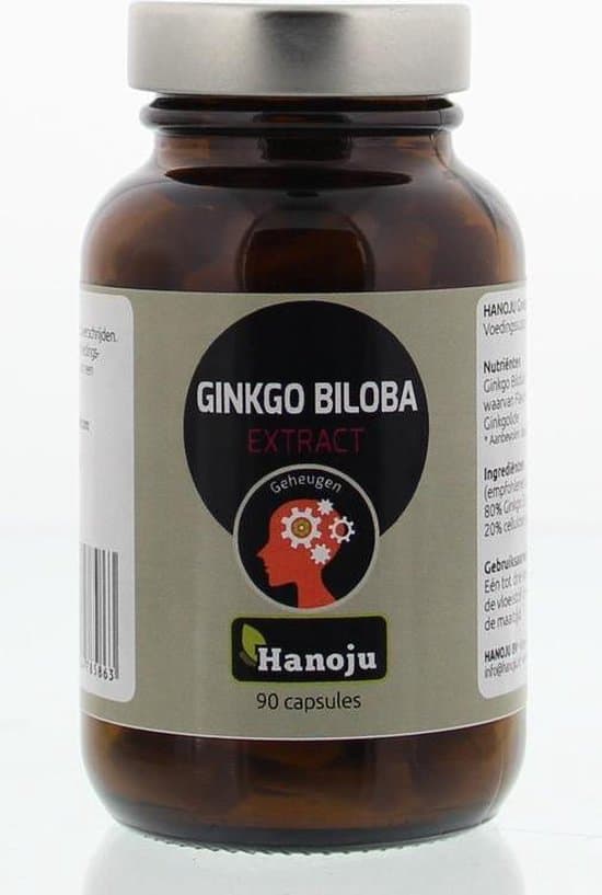 Hanoju - Ginkgo biloba-ekstrakt - 400 mg, 90 kapsler – emballage