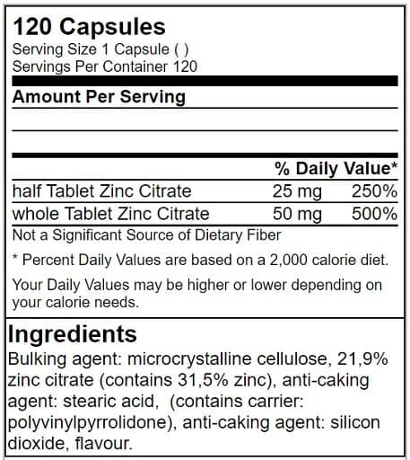 GN Genetic Nutrition - Zinkcitrat - 120 Tabletten – GN Genetic Nutrition Verpackung