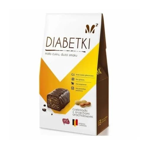 DIABETKI Czekoladki orzech arachidowy zonder suiker 100 g | EKO WITAL