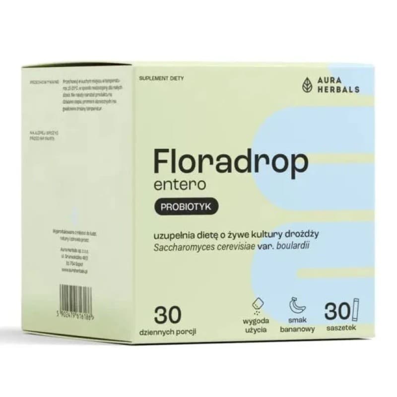 Aura Herbals - Floradrop Entero - Probiotic Yeast – Aura Herbals förpackning