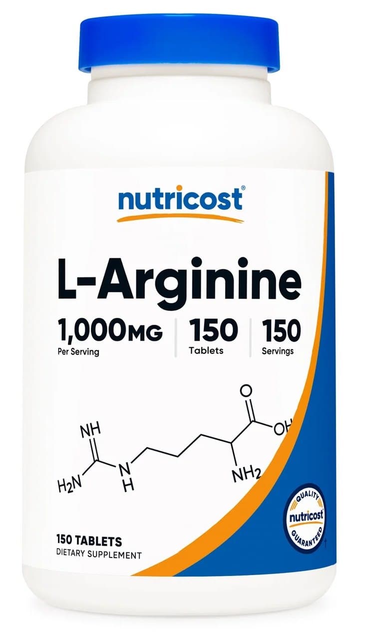 Nutricost - L-Arginine 1000 mg - L-arginina (150 tabletas) – Nutricost empaque