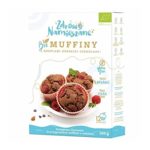 Bio Planet Zdrowo Namieszane Dark Chocolate Muffin Mix Gluten-Free Organic 300 g – Zdrowo Namieszane packaging