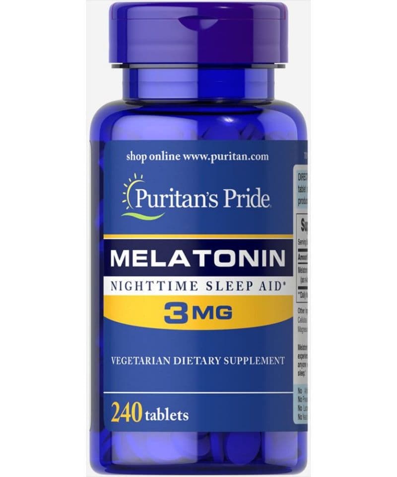 Puritan's Pride Melatonina 3 mg 240 compresse – Puritan's Pride confezione