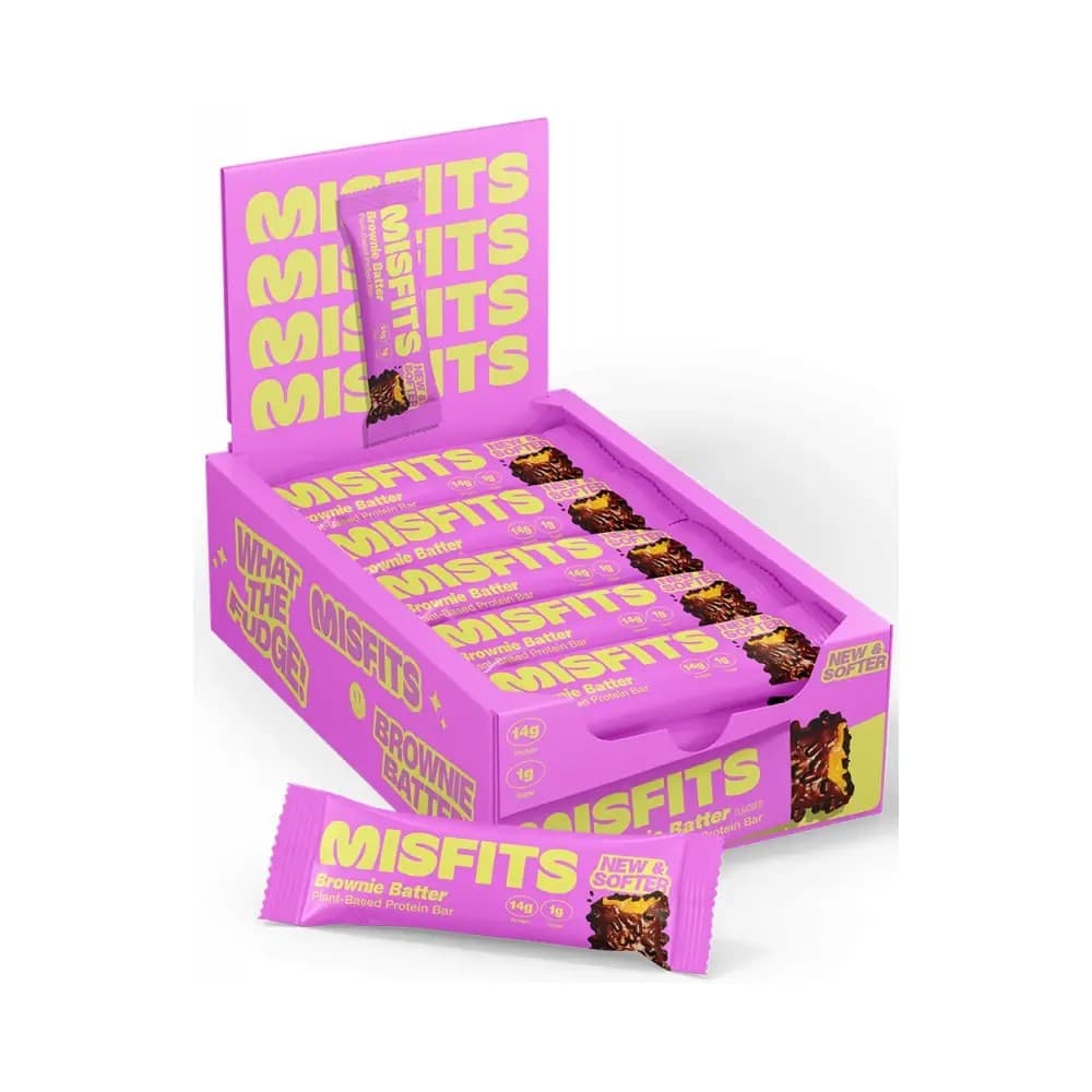 Misfits - Vegan Soft Proteinbar (15x50g) - Brownie Batter – Misfits embalagem