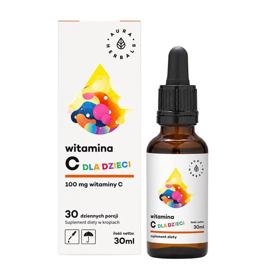 Aura Herbals Vitamin C til Børn 30ml – Aura Herbals embalagem