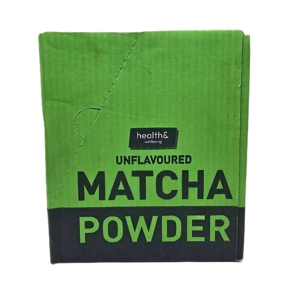 Zdrowie i dobre samopoczucie - Matcha w proszku, bezsmakowa - 6 x 75g – Health&Wellbeing opakowanie