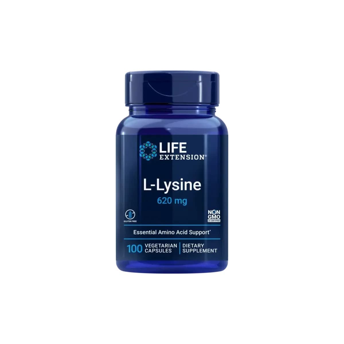 Life Extension - L-lizyna - 100 kapsułek wegetariańskich – opakowanie