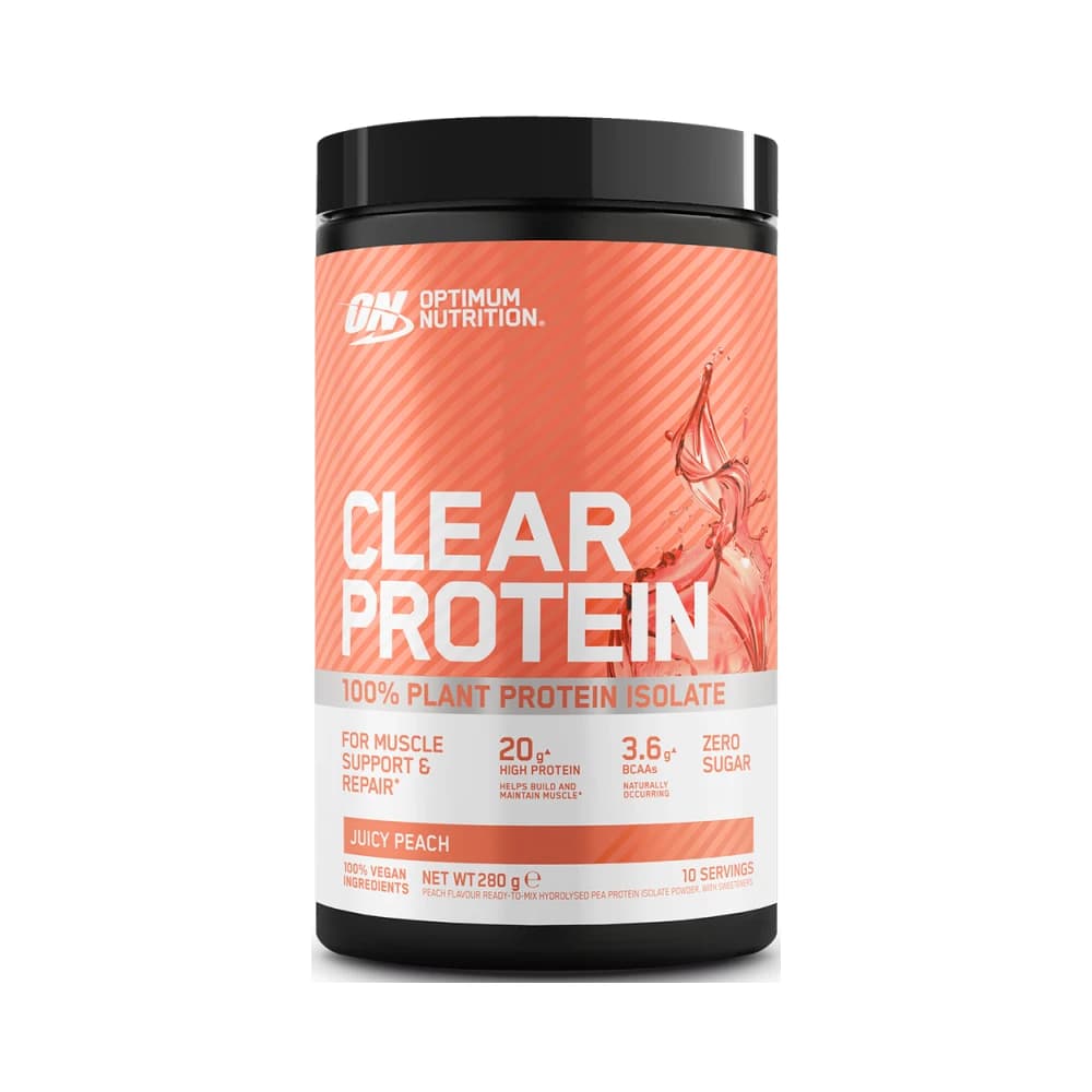 Optimum Nutrition - Clear Vegan Protein - Juicy Peach - 290g – Optimum Nutrition förpackning