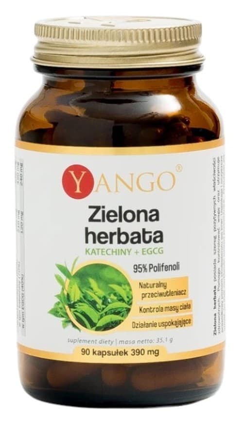 Yango - Green Tea - 90 Caps (390mg Per Cap) – Yango förpackning