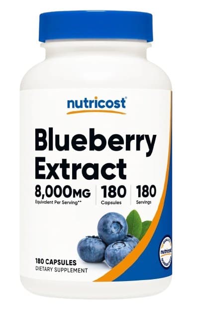Nutricost - Blabärsextrakt - 180 kapslar – Nutricost Verpackung