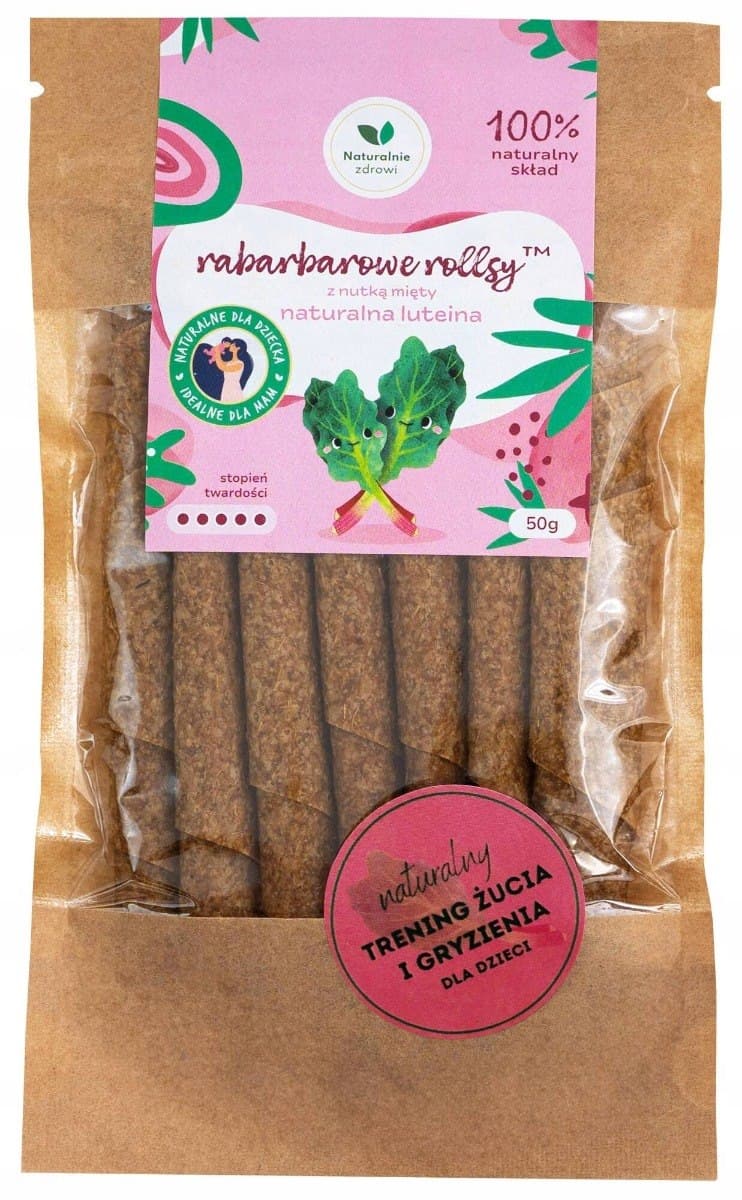 Naturalnie Zdrowi Rhubarb Rolls with lutein 50 g – Naturalnie Zdrowi packaging