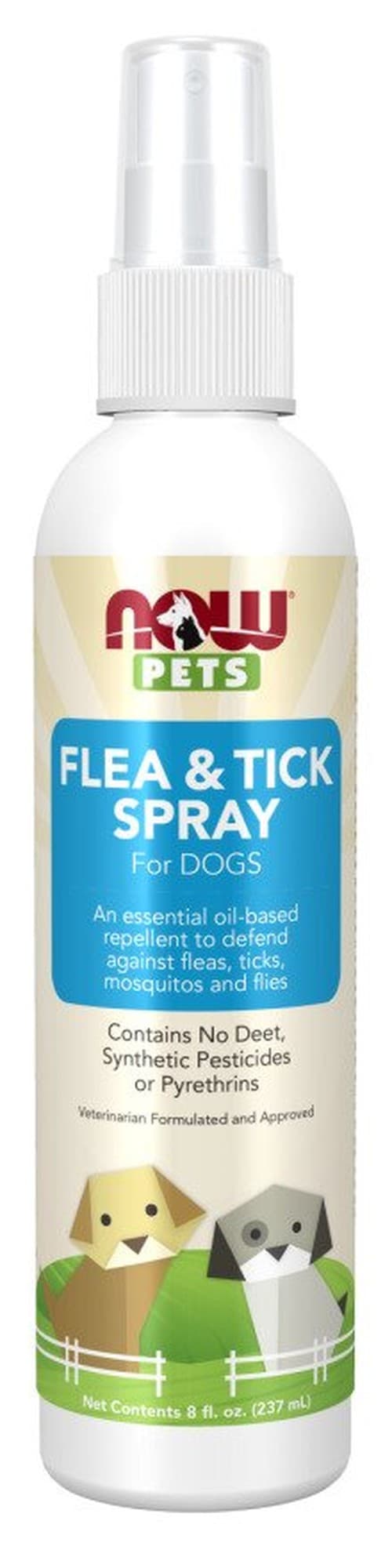 NOW Foods Flea & Tick Spray for Dogs 237 ml – NOW Foods packaging