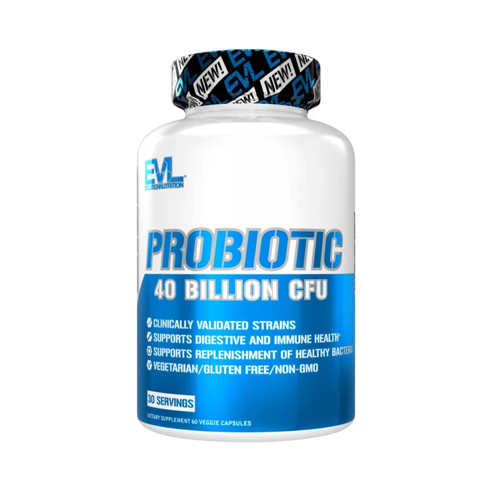 EVLution Nutrition - Probiotic - Unflavoured - 60 veggie capsules (90 servings) – EVLution Nutrition förpackning