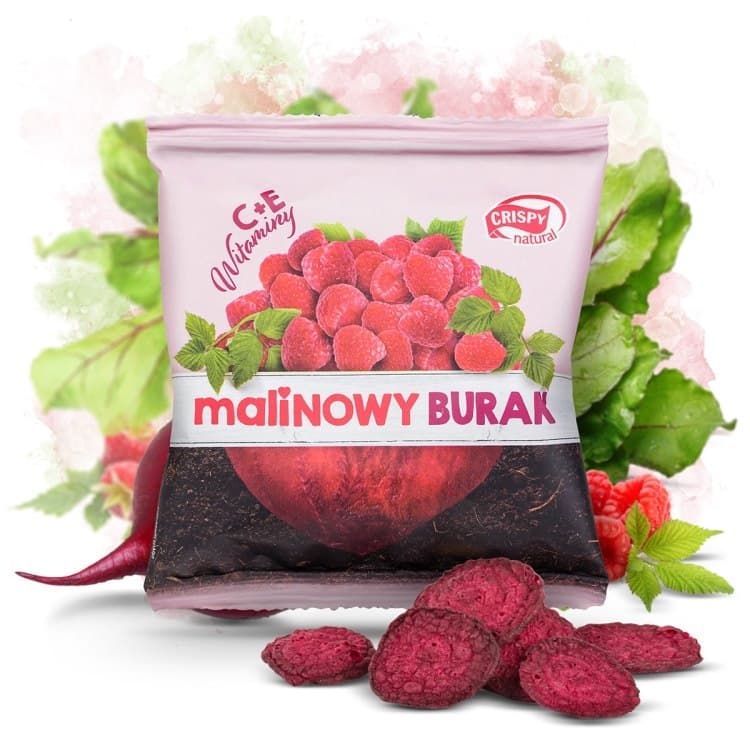 Crispy Natural Dried Beetroot with Raspberry Juice and Vitamins Pack 18 g – Crispy Natural packaging