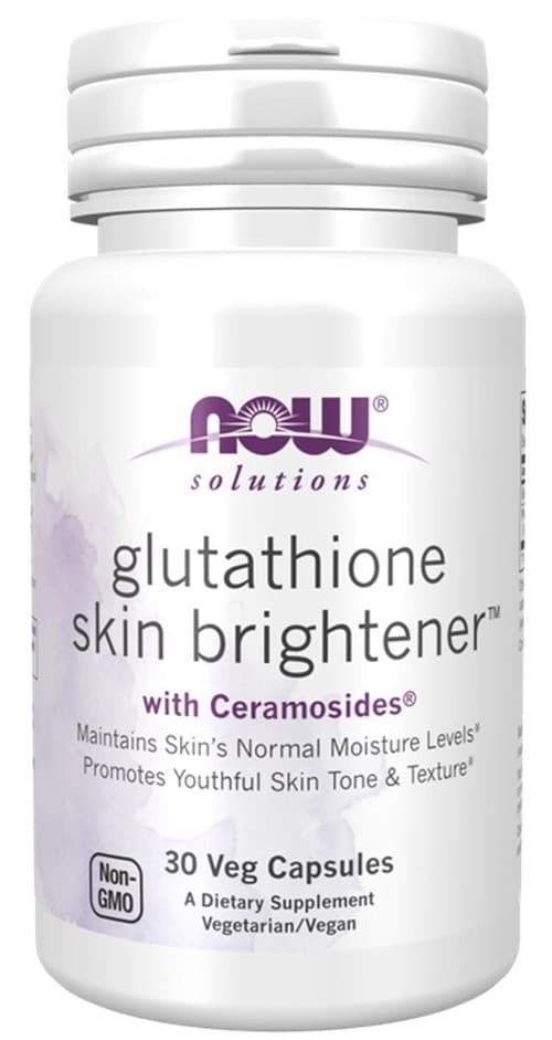 NOW Foods Glutathione Skin Brightener 250 mg - 30 capsules végétales – NOW Foods packaging