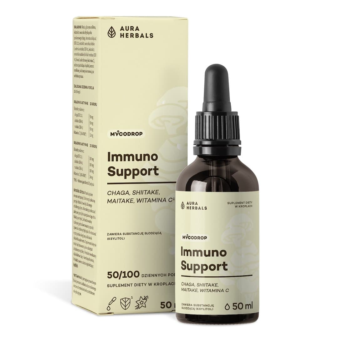 Aura Herbals - Mycodrop Immuno Support (50 ml) – Aura Herbals Verpackung