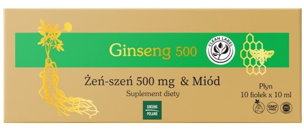 Ginseng Polen - Ginseng + Honung 10X10ml Ampuller – Ginseng Poland confezione