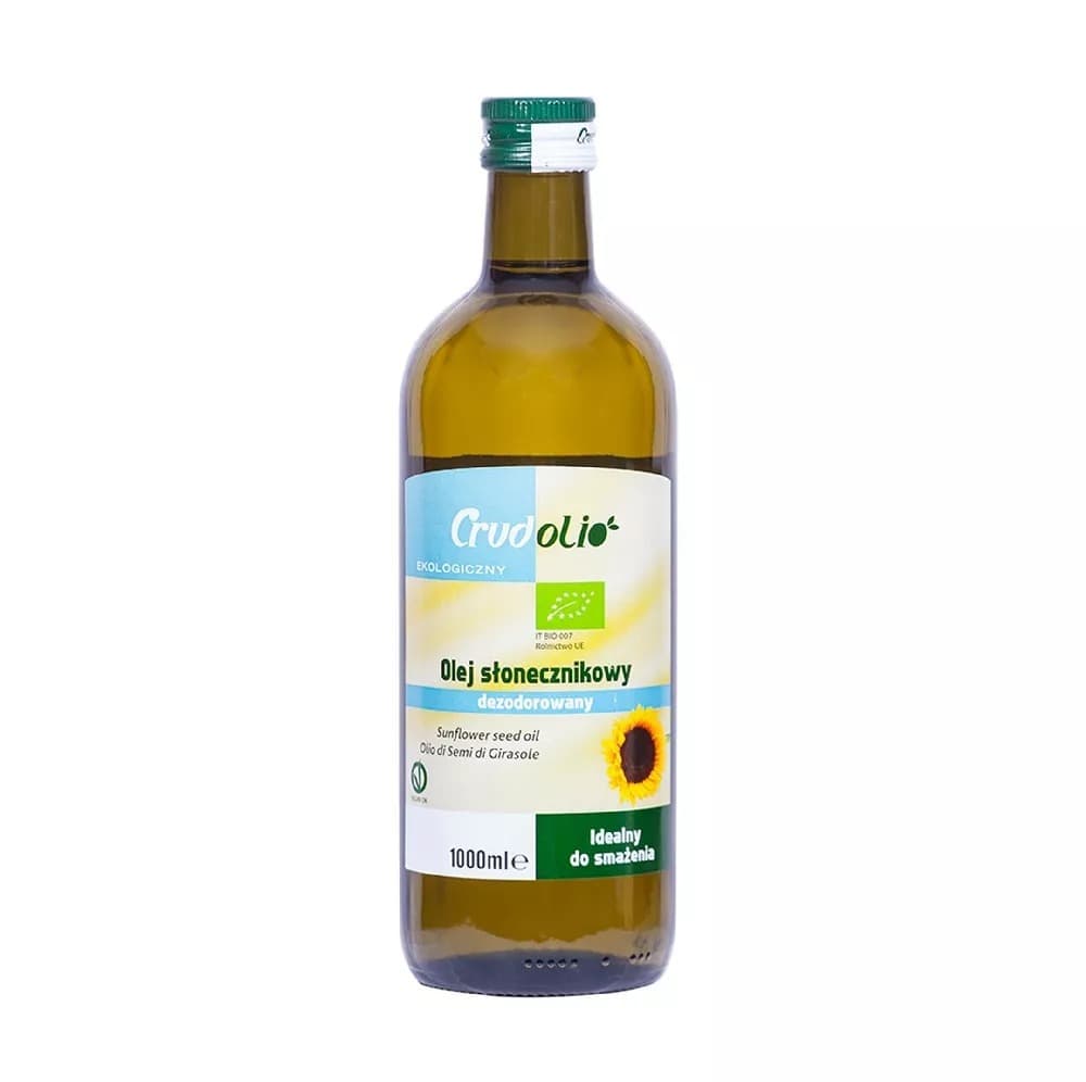 CRUDOLIO Organic Sunflower Oil for Frying 1 l | EKO WITAL – Crudolio packaging