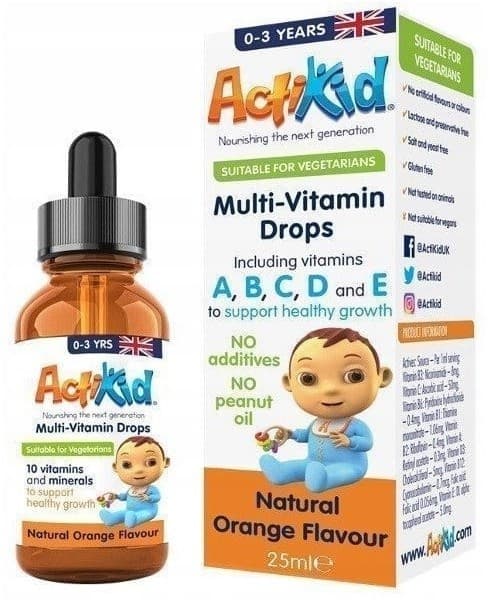 ActiKid Multi-Vitamin i dråber, appelsinsmag 25 ml | ActiKid – ActiKid emballage