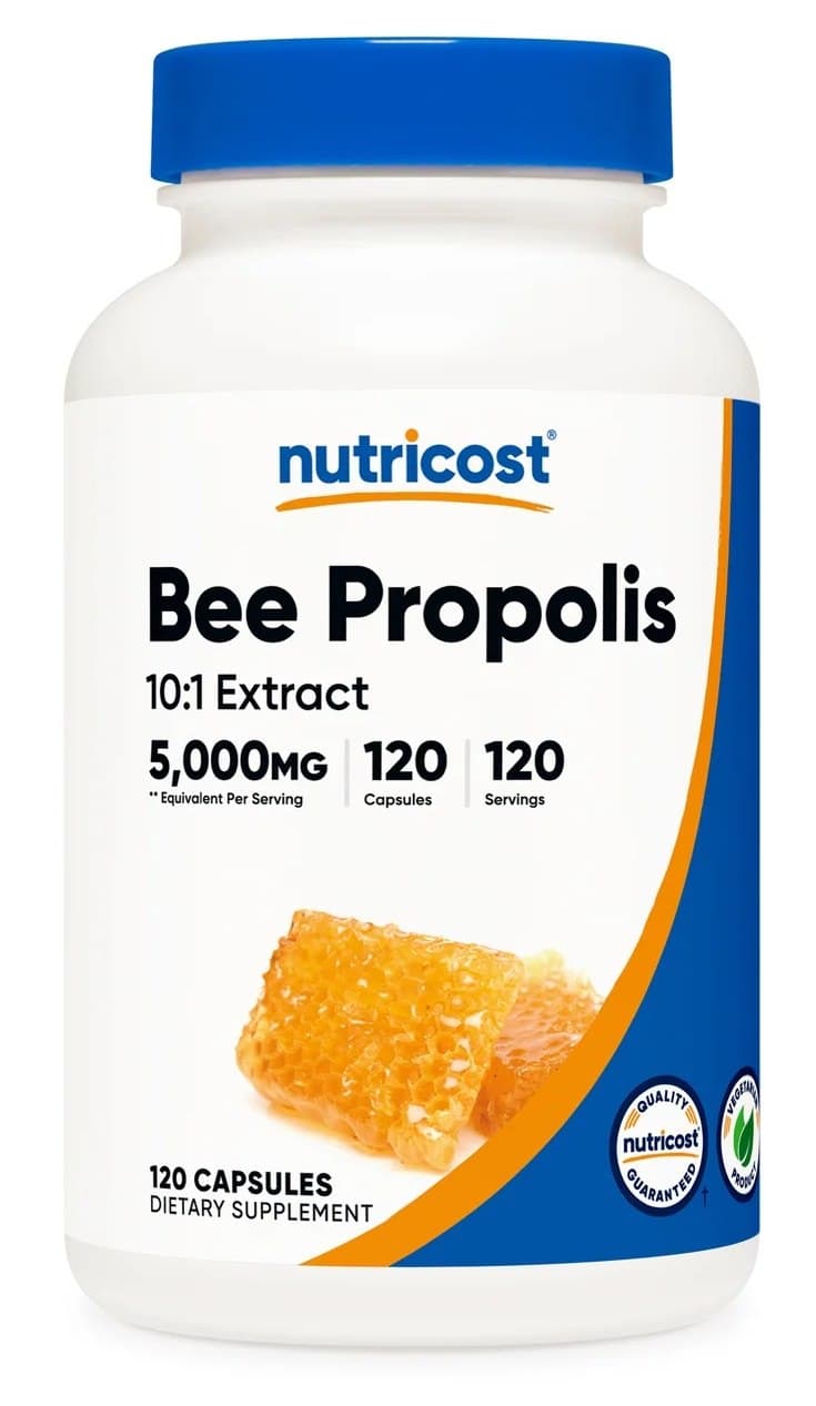 Nutricost - Ekstrakt z propolisu pszczelego 10:1 - 120 kapsułek – Nutricost opakowanie