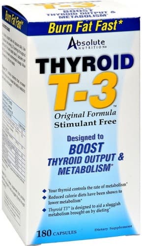 Absolute Nutrition Thyroid T3 180 capsules – Absolute Nutrition packaging