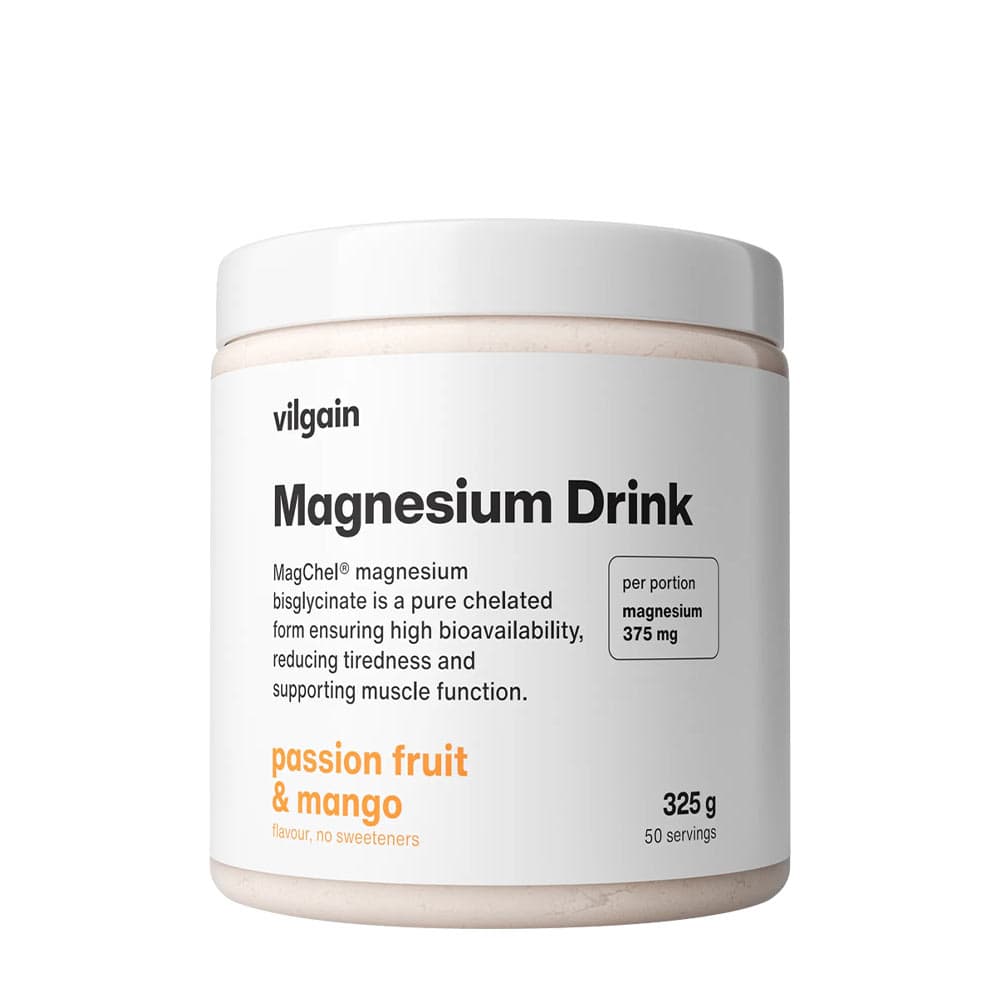 Vilgain Bebida de Magnésio - Manga Fruta da Paixão - 325 g – Vilgain embalagem