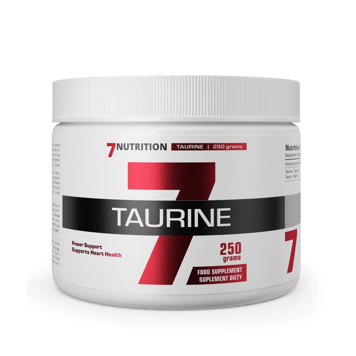 7 Nutrition - Taurinpulver 250 g – 7 Nutrition Verpackung
