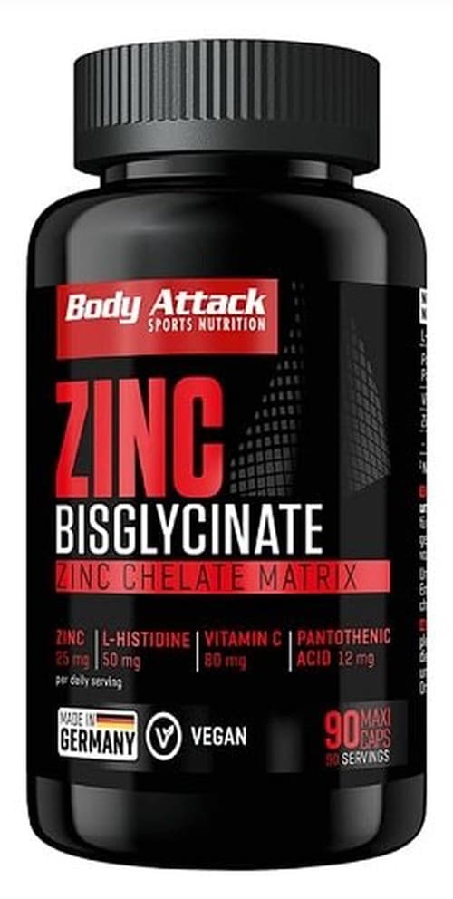 Body Attack - Zinkbisglycinat - 90 Kapseln – Verpackung
