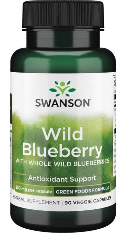 Swanson Wild Blueberry 250 mg, cápsulas vegetarianas – Swanson empaque