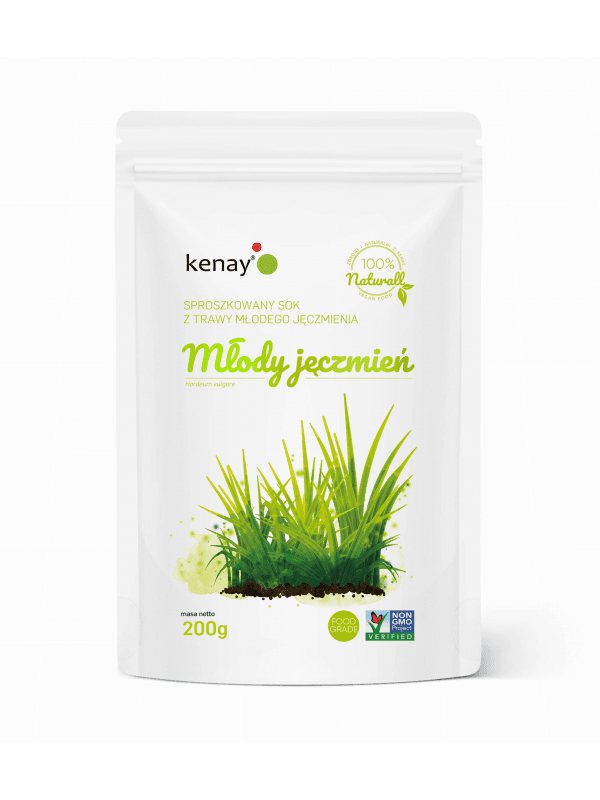 Kenay - Young Barley Grass Powder - 200 g – packaging