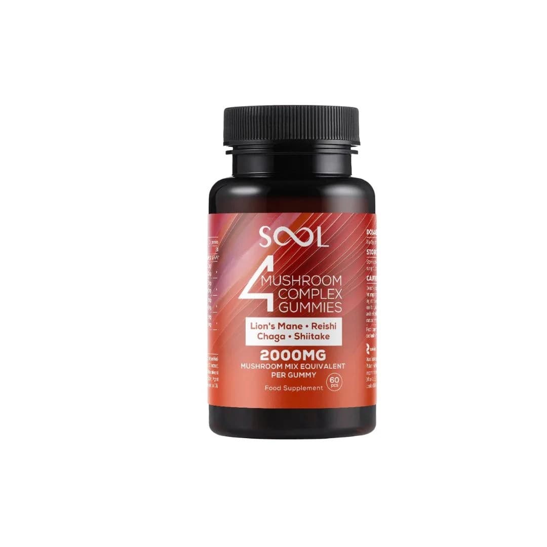 4 Mushroom Complex Gummies 2000mg 60 Pieces – SOOL förpackning
