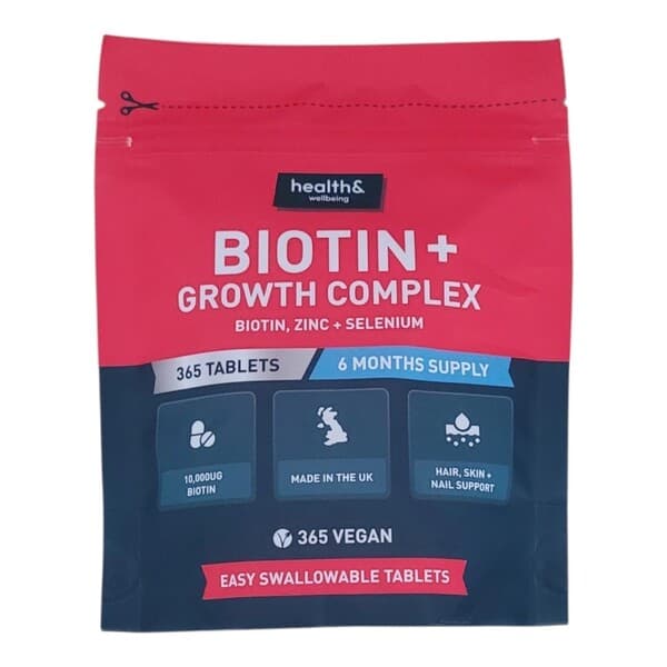 health& - Biotyna+ Kompleks Wzrostu - 365 tabletek – Health+ opakowanie