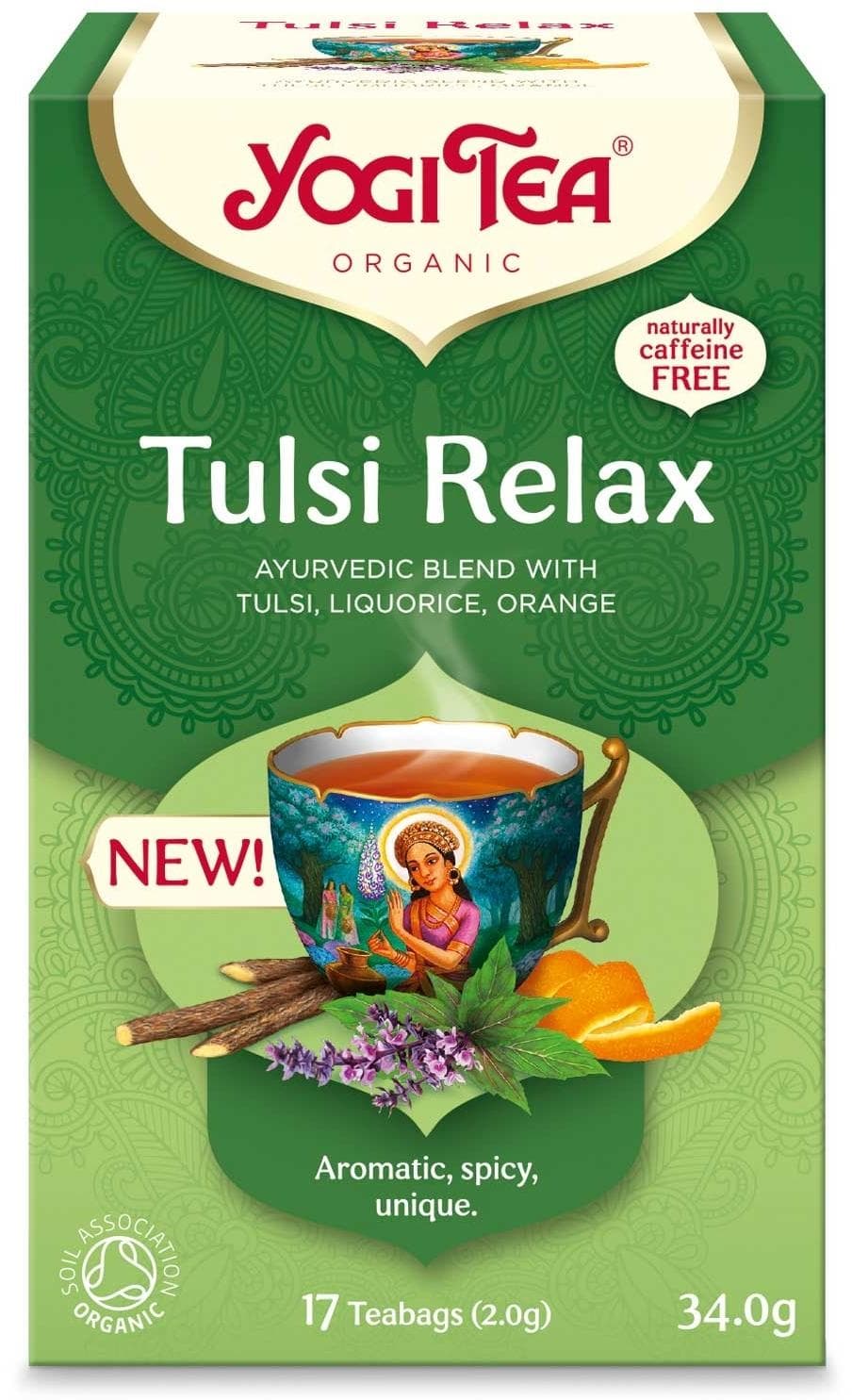 Yogi Tee - Tulsi Relax - 17 Teebeutel (2,0g) / 34,0g – YOGI TEA Verpackung