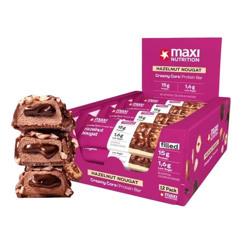 Maxi Nutrition - Proteinbar med krämig kärna – Maxi Nutrition förpackning
