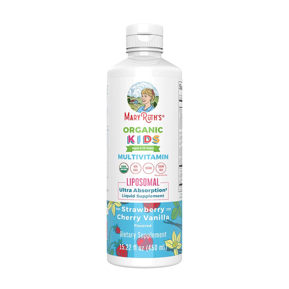 MaryRuth's Organic Kids Multivitamin Liposomal - Morango Cereja Baunilha - 450 ml – MaryRuth's embalagem