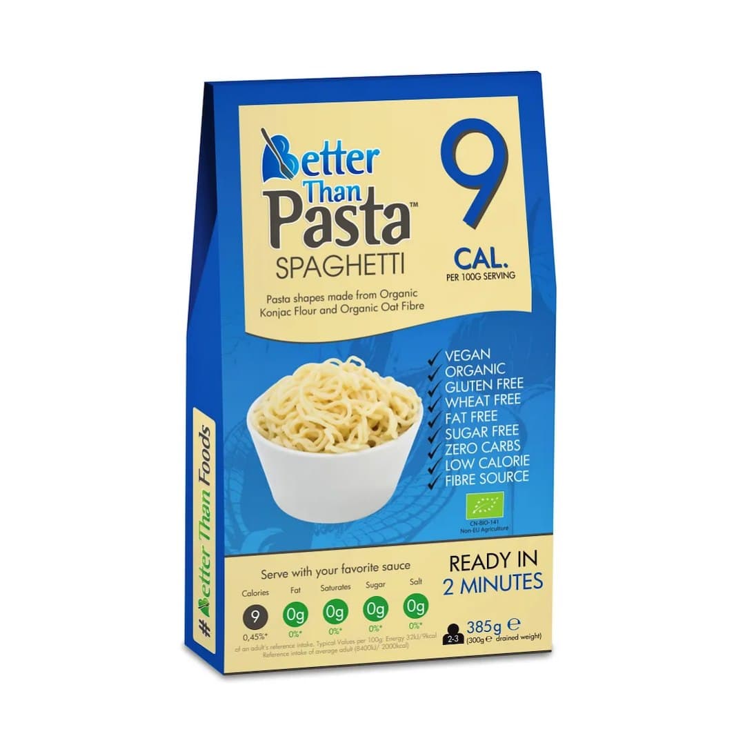 Better Than Foods - Organic Konjac Spaghetti Gluten-Free 385g – Better Than Foods förpackning