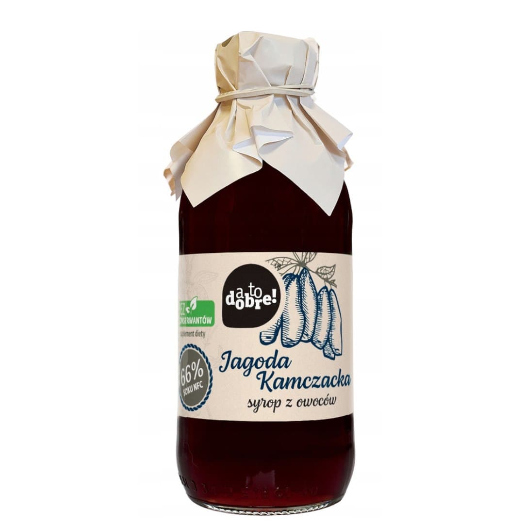 ATODOBRE! - Frugtsirup - Honningbær, 330 ml – emballage