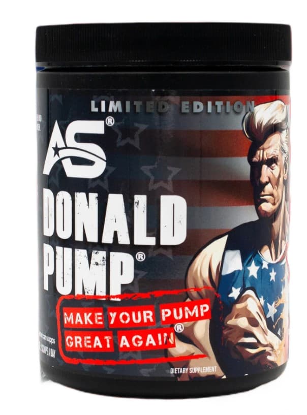 American Supps - Donald Pump American Peach Iced Tea - 510g – American Supps förpackning