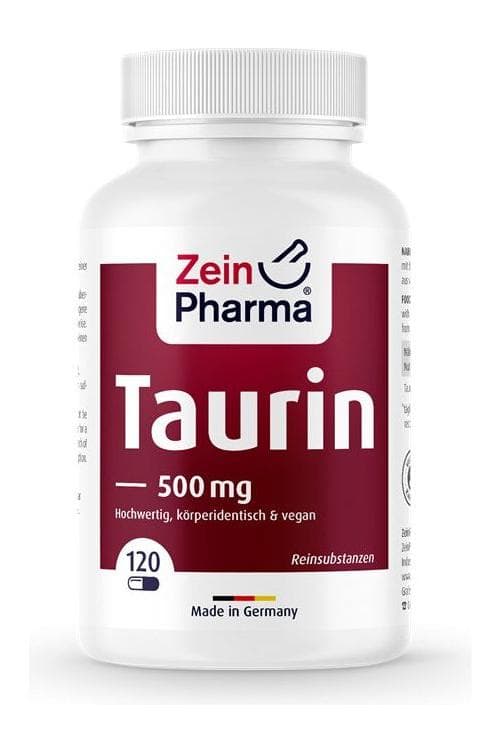 Zein Pharma Taurine 500mg Kapseln - 120 St. – Zein Pharma Verpackung