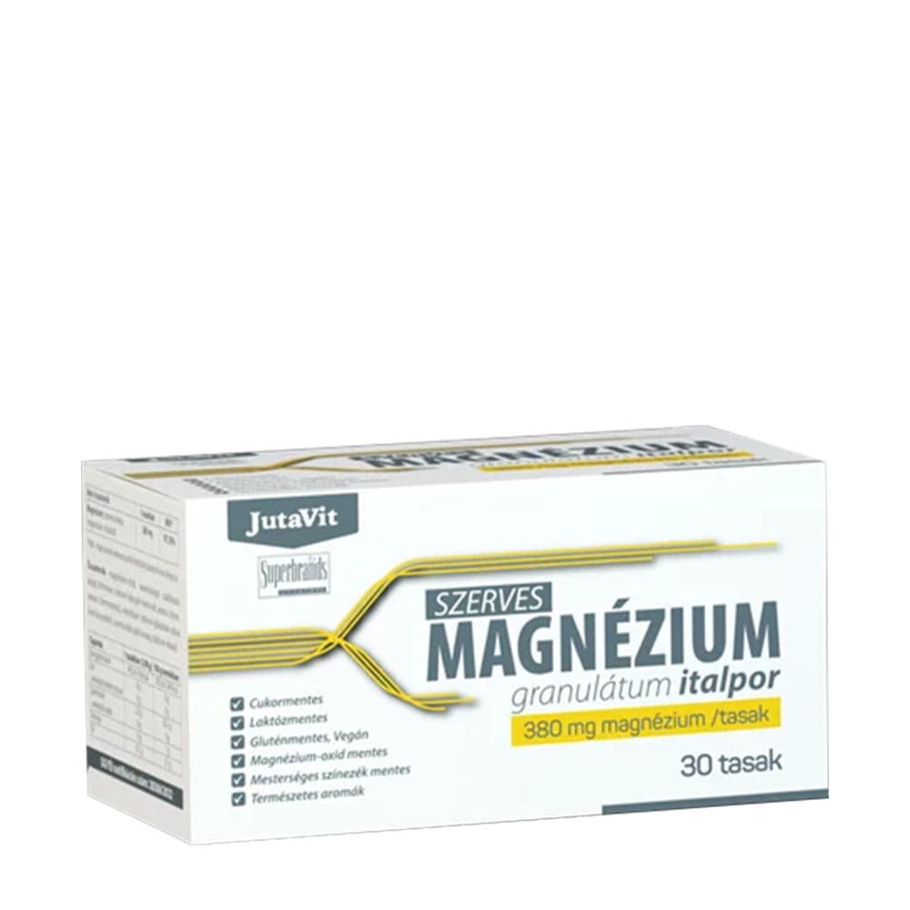 Jutavit Organic Magnesium Lemon Drink Powder - 380 mg, 30 Saquetas – Jutavit packaging