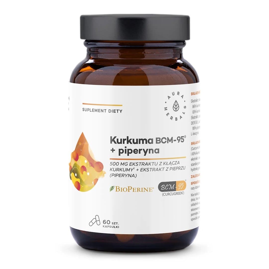 Aura Herbals - Gurkemeie BCM-95 med Piperine - 60 kapsler