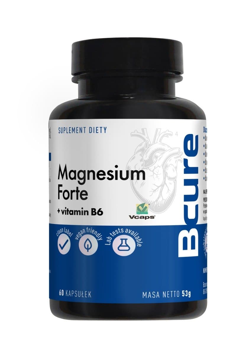 BCure - Magnesium Forte + Vitamin B6 - 60 Caps – BCure förpackning