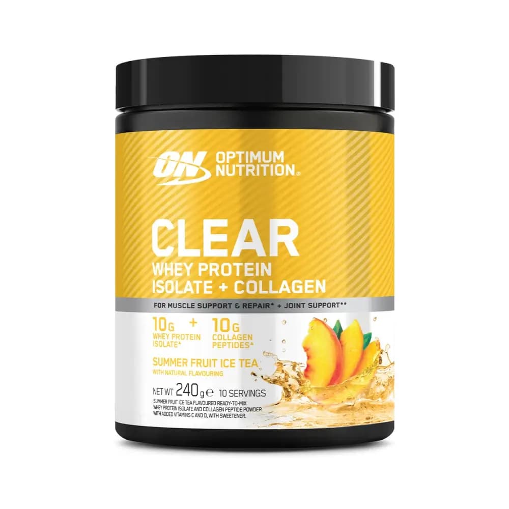 Optimum Nutrition - Clear Whey Protein Isolate + Collagen – Optimum Nutrition förpackning