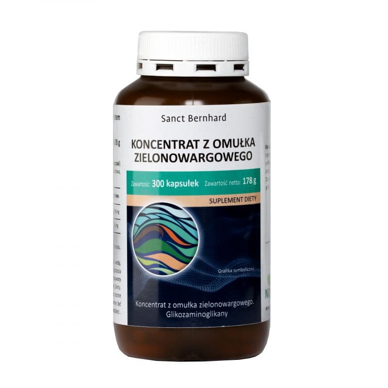 Kräuterhaus Sanct Bernhard - Green-lipped mussel concentrate - 300 Caps – Kräuterhaus Sanct Bernhard förpackning