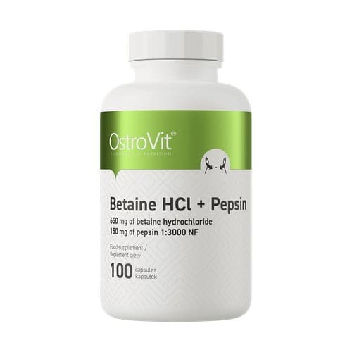 OstroVit - Betaine HCL + Pepsin - 100 Caps – OstroVit förpackning